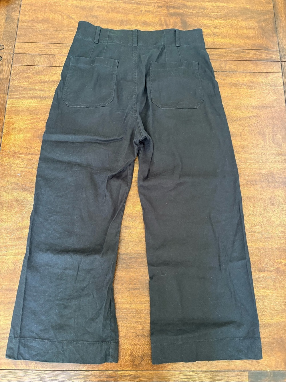 Anthropologie Maeve The Collette Pants Black 31 (32W)Cropped Linen Viscose Blend - Picture 3 of 13